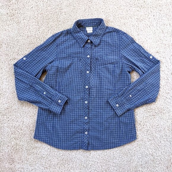 LL Bean Button Up Long Sleeve Shirt Women's Medium - Picture 1 of 10